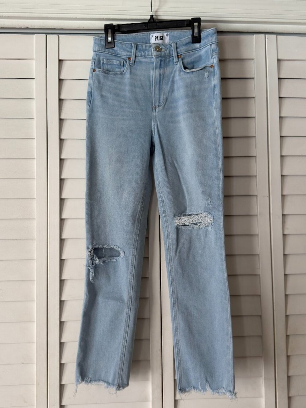 Paige Hoxton Slim Crop Jeans - Light Wash - Size 27
